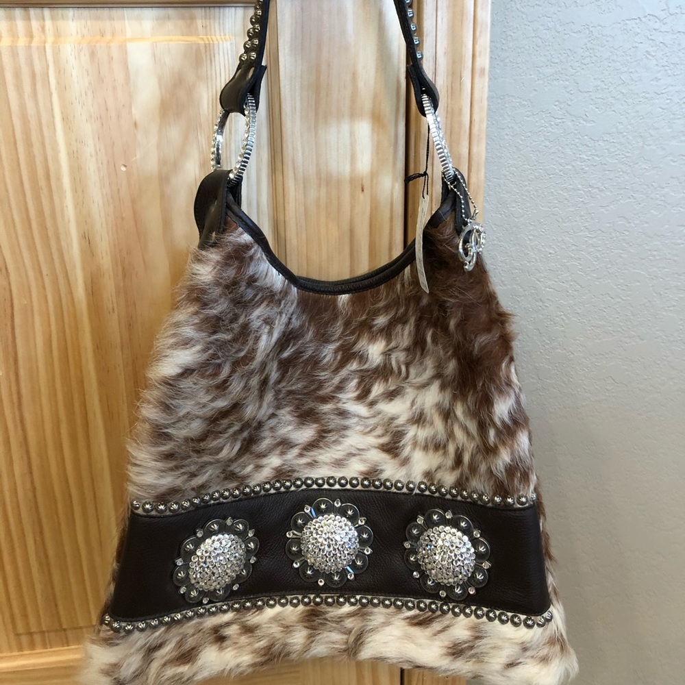 NWT hair on hide purse
